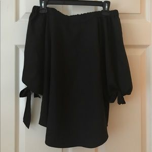 Off the Shoulder Black Shirt