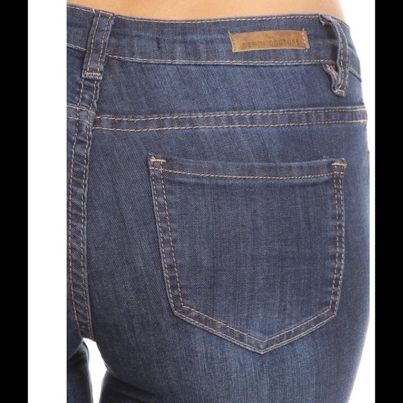 Dark Wash Distressed Denim Skinny Jeans - Picture 5 of 5