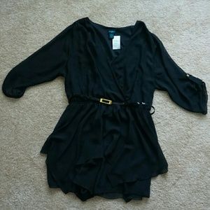 Black plus size romper
