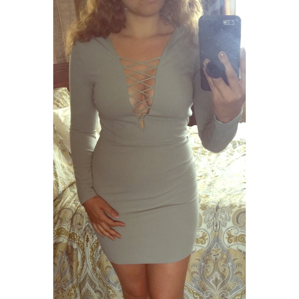 Missguided Lace Up Dress