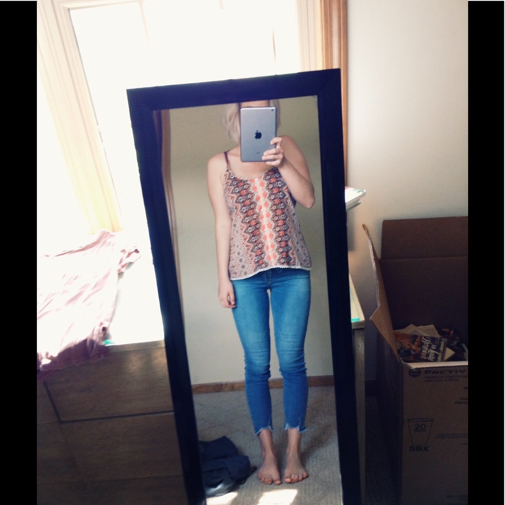 Bright summery open back tank top Japna brand