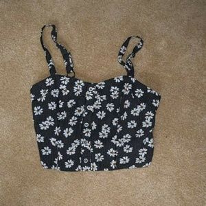 Cropped tank with summery print