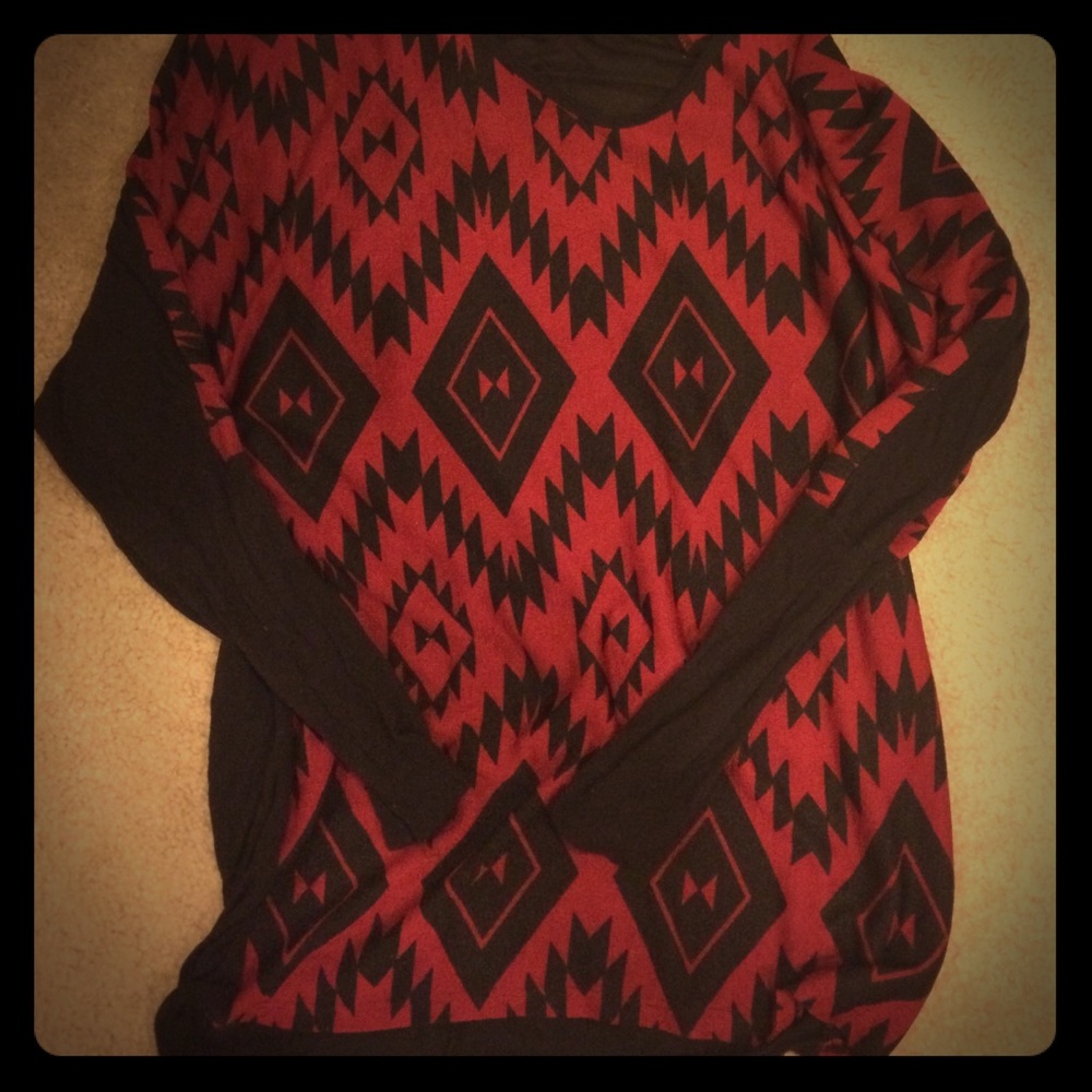 Charlotte Russe Aztec Burgundy Top