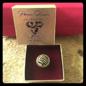 Premier Designs Black and silver statement ring.