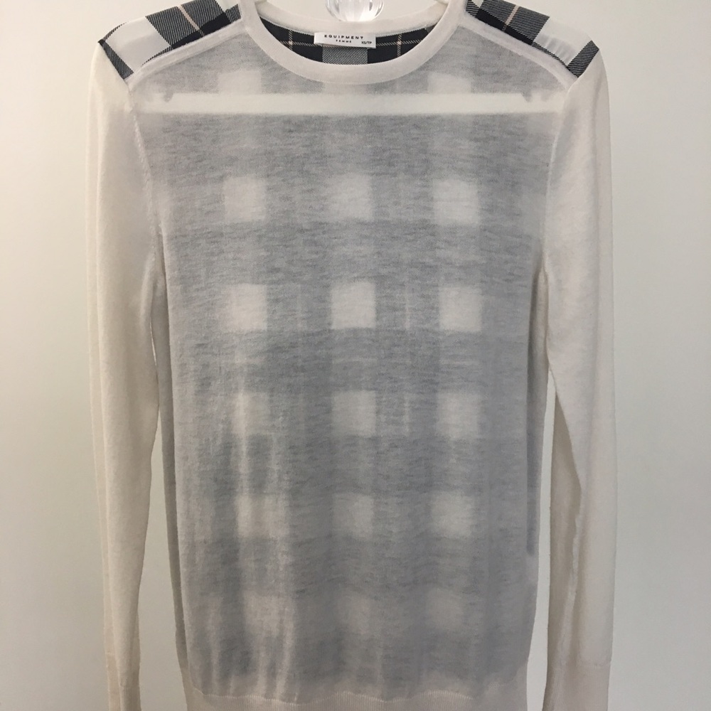 NEW Equipment Plaid Back Knit Top