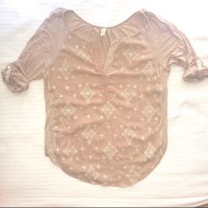 Anthropologie embroidered henley