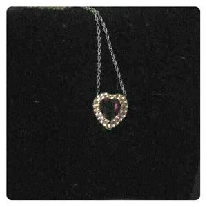 Amethyst and Silver Heart Necklace