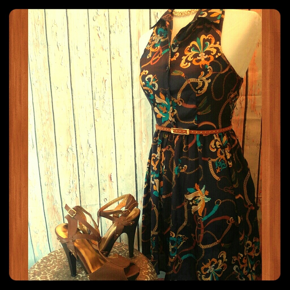 Ali & Kris Versace-inspired Collared Dress