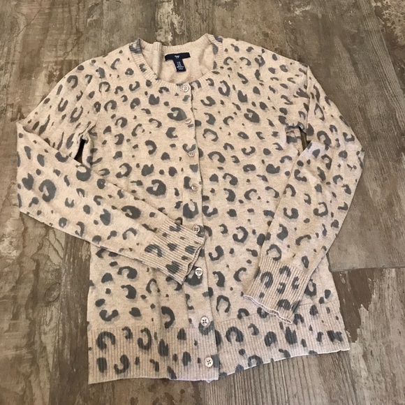 2/$10 Gap animal print cardigan - Picture 2 of 7