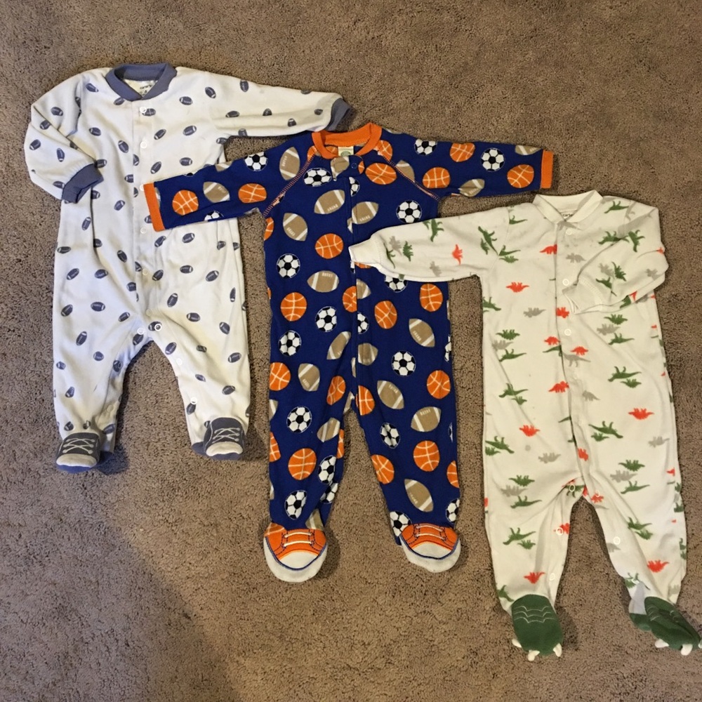 3 cozy pajamas 6M