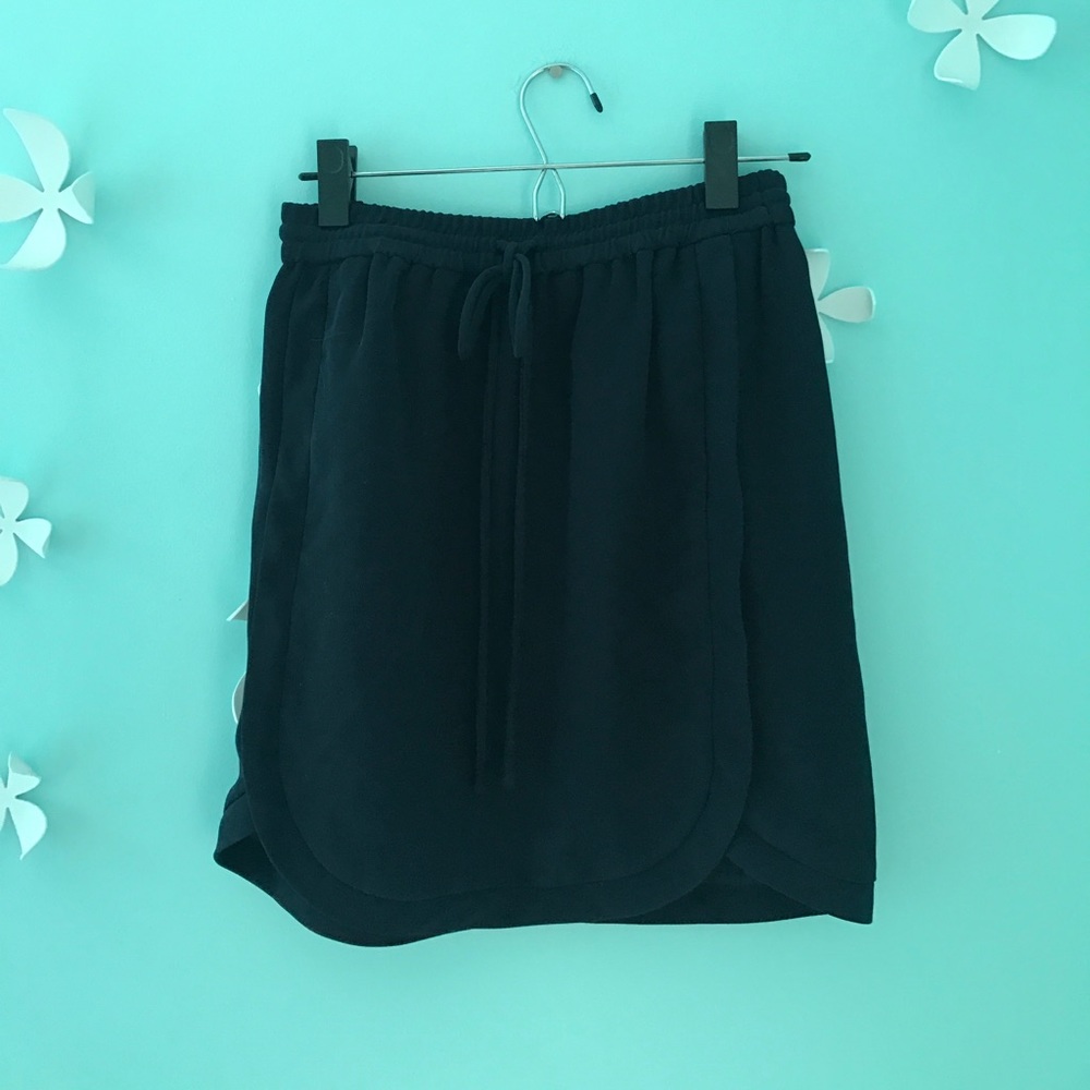 J crew navy tie skirt