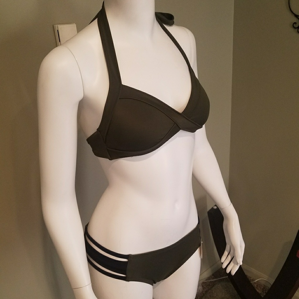 VS PINK Olive Green Bikini Set