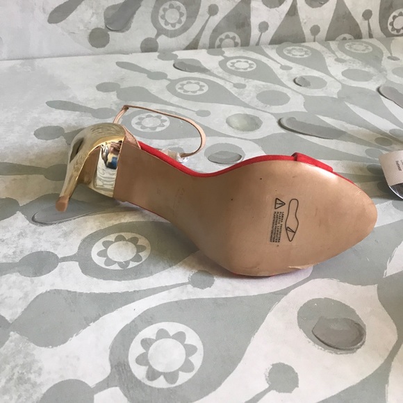 {Zara} Euro Sz 38/US 7.5 Coral/Gold Metallic Heel - Picture 6 of 8