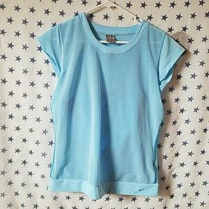 Blue Nike athletic shirt with built in tank