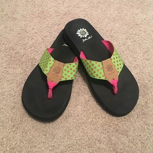 Yellow Box flip flops