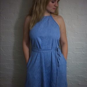 GAP denim wrap dress- light blue wash
