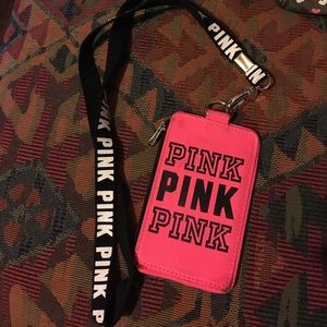 PINK ID holder and lanyard
