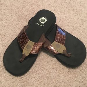 Yellow Box flip flops