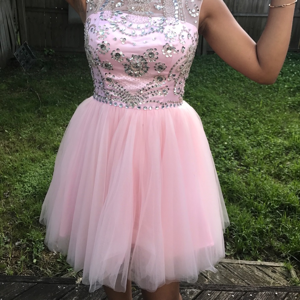 Beaded Pink Formal Dress