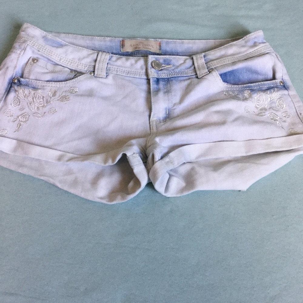 Light blue jean shorts