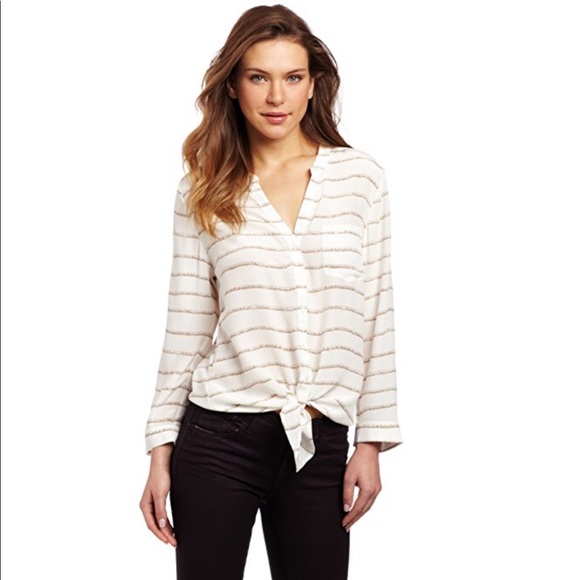 New Joie silk Edaline B  Rope printed Blouse - Picture 5 of 7