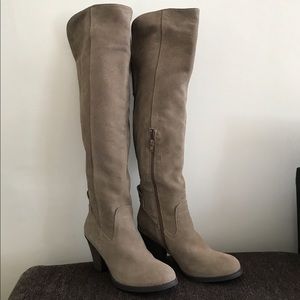 Mia, over the knee suede boot.