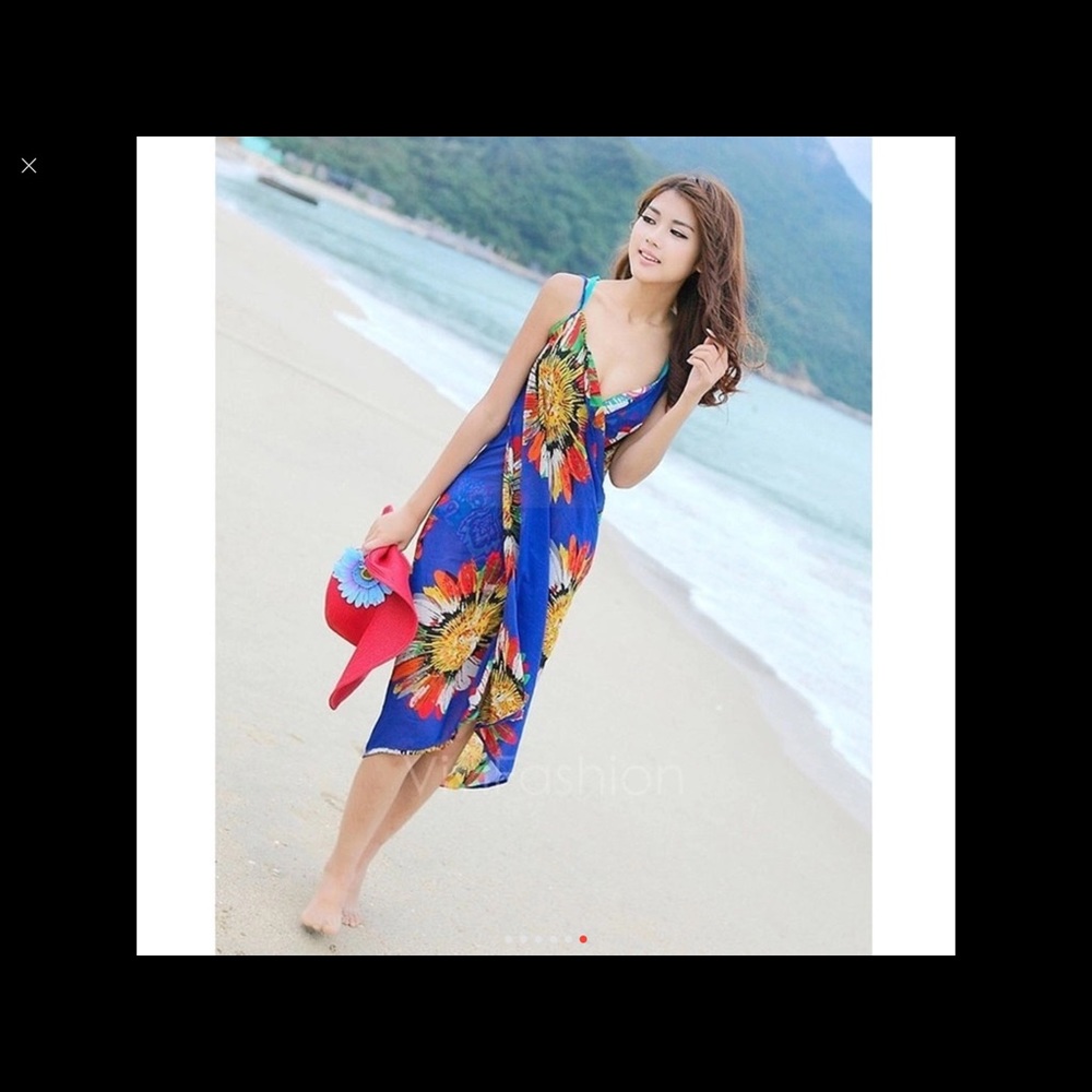 🌺Floral Beach Cover-up🌺 OS - Picture 2 of 6