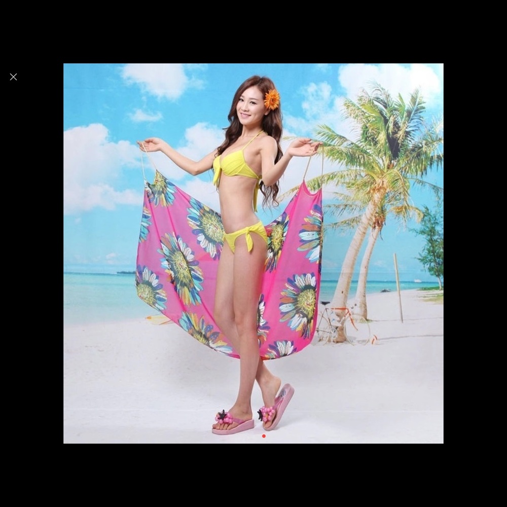 🌺Floral Beach Cover-up🌺 OS - Picture 3 of 6