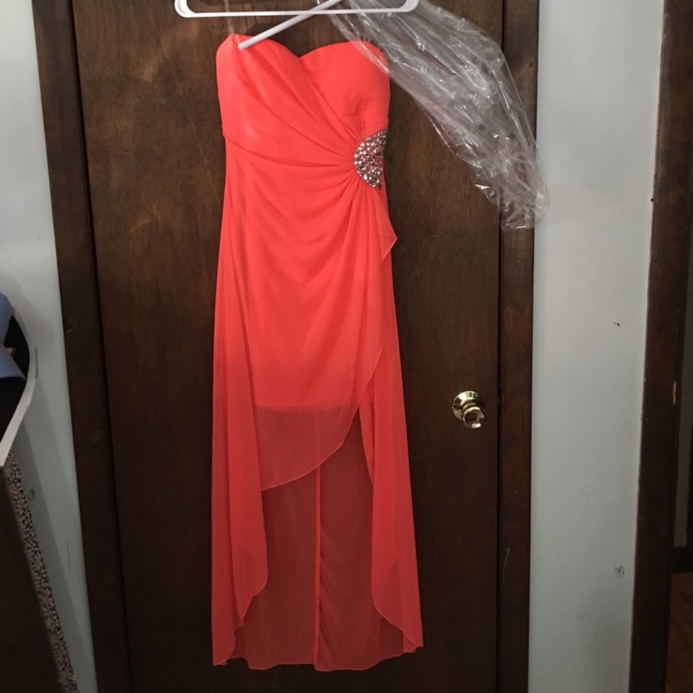 Peach color formal dress
