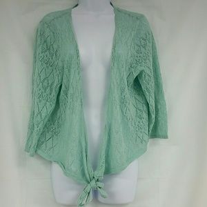 Roz & Ali 1X Swimsuit Mint Color Coverup Sweater