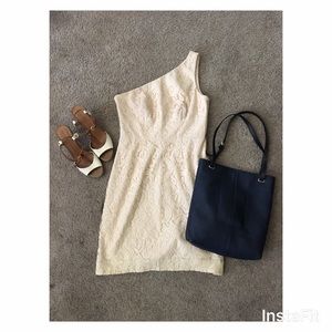 J Crew one-shoulder Alexa Dress in Leavers Lace, 6