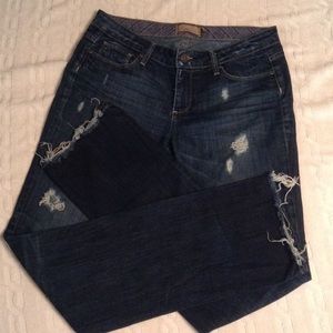 Paige premium denim straight leg distressed jeans