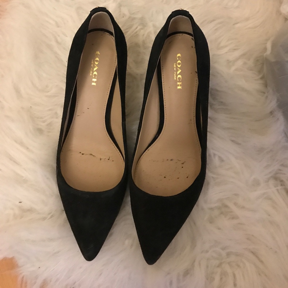 Coach "Lacey" Suede Black Pointy Pump