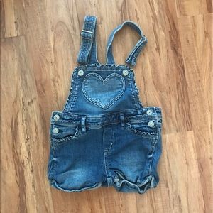 Girls jean romper overalls