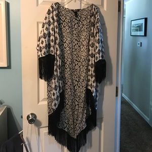 black and white kimono