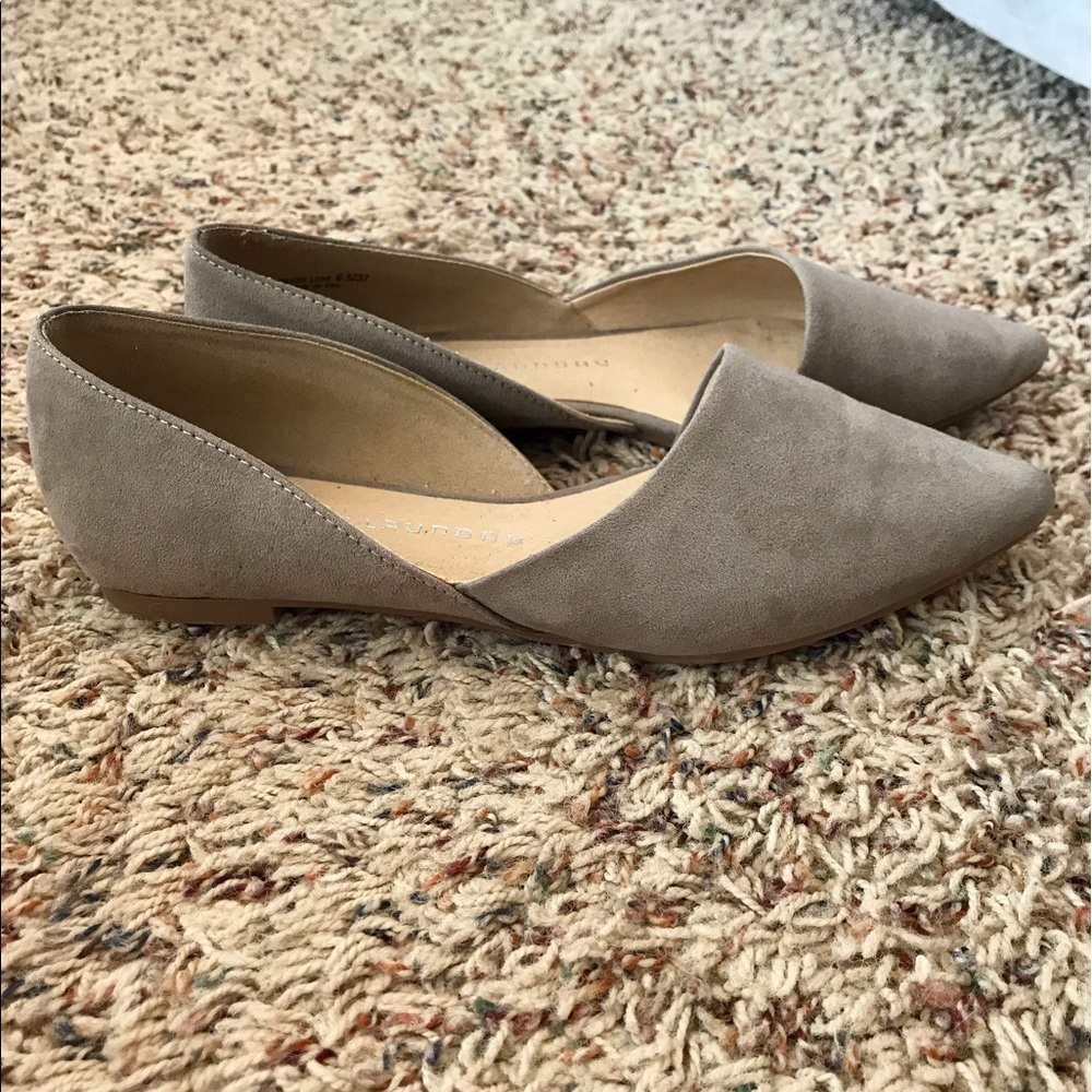 Beige suede flats