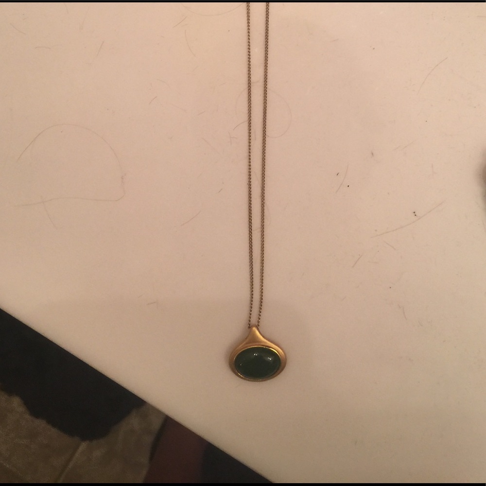 Necklace with green pendant