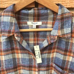 NWT madewell ex-boyfriend shirt in gardner plaid