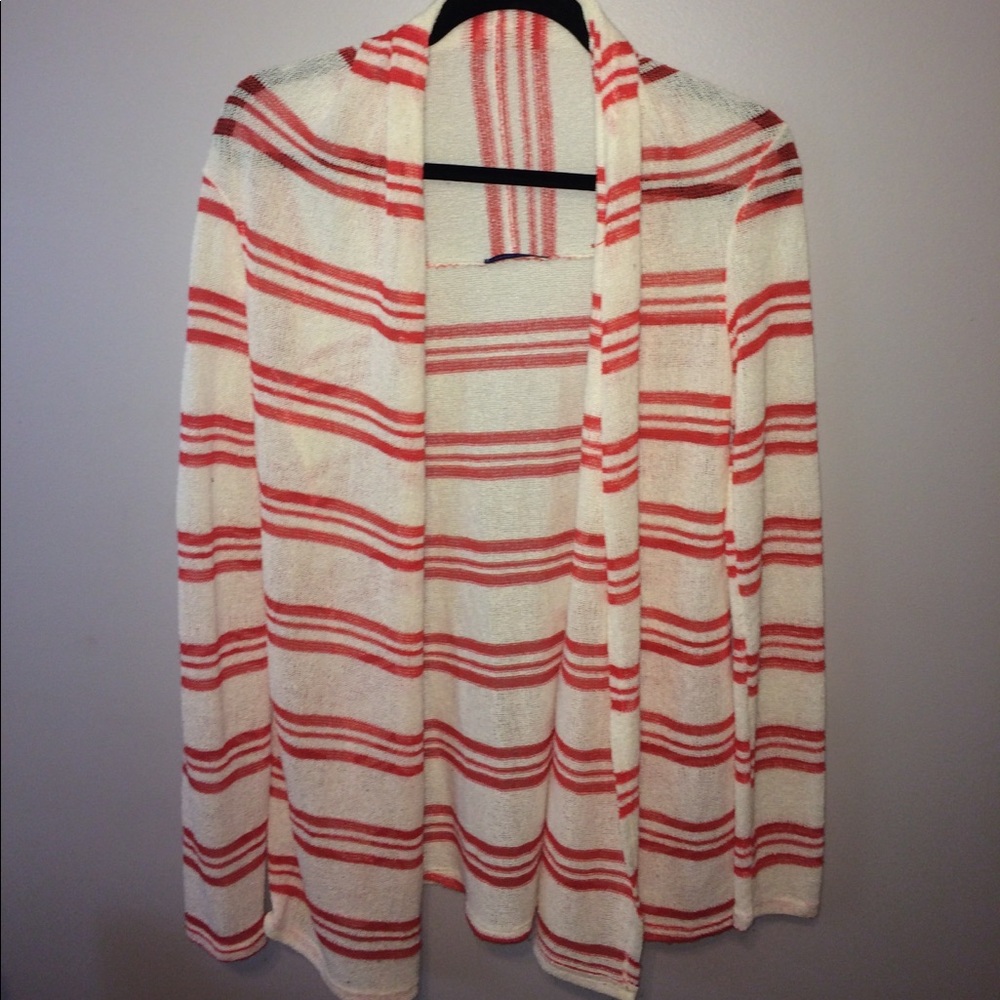 Orange striped boutique cardigan