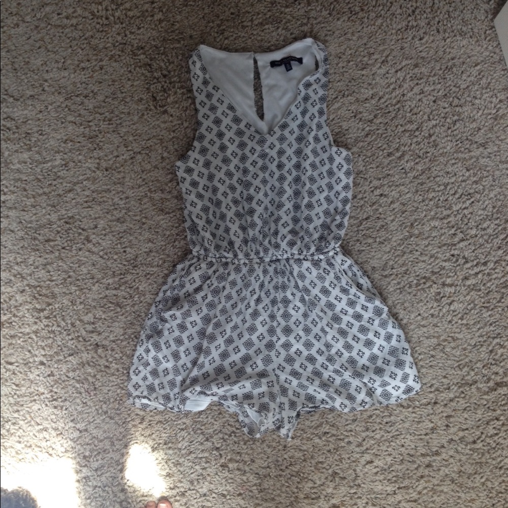 Black and white patterned Romper
