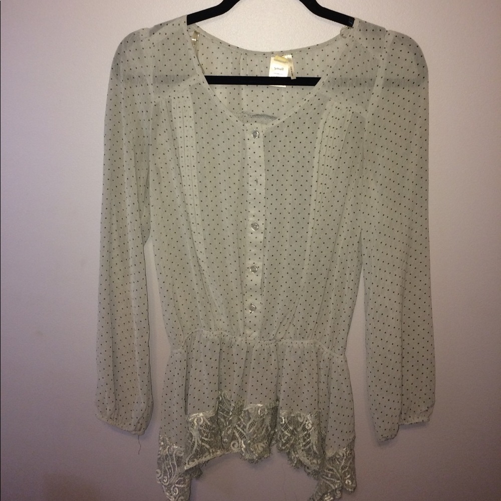 Boutique blue sheer blouse