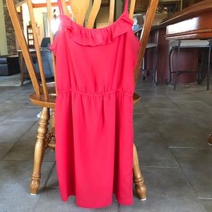 ADORABLE coral sundress with ruffles