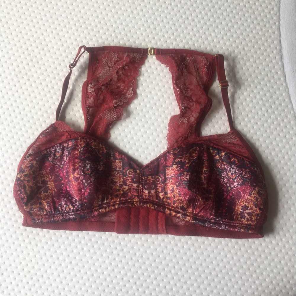H&M Red Bralette Size 12 Lace Back