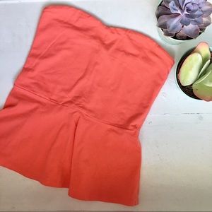 NWT* Express coral sweetheart peplum strapless top