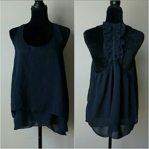 Blue flowy tank top