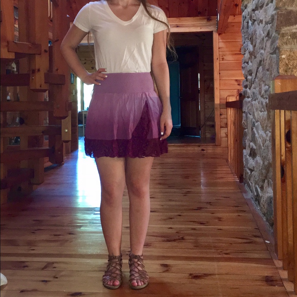 Free People Ombré Lace Mini Skirt