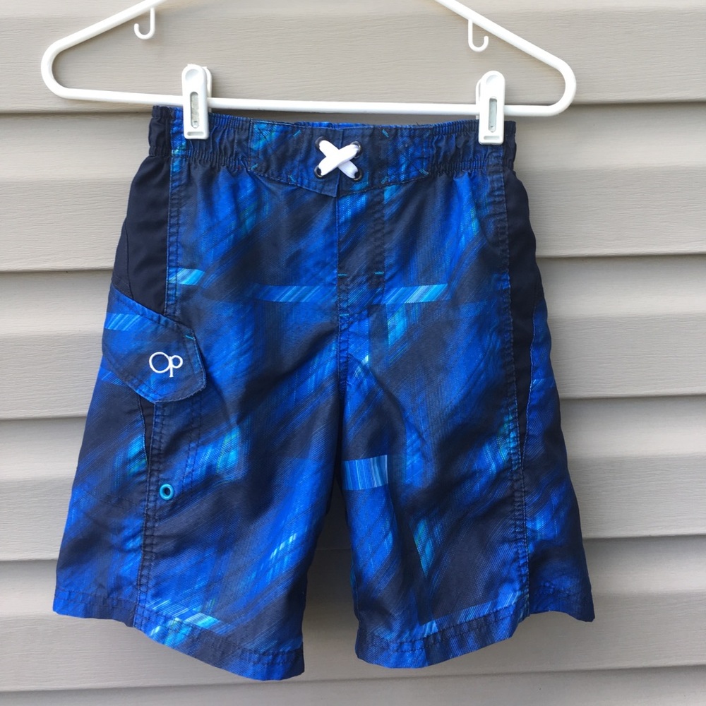 OP boys blue swim trunks