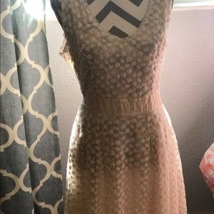 Floral lace dress cream colored BRAND NEW size M