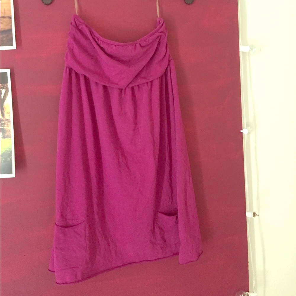 Fuscia strapless dress