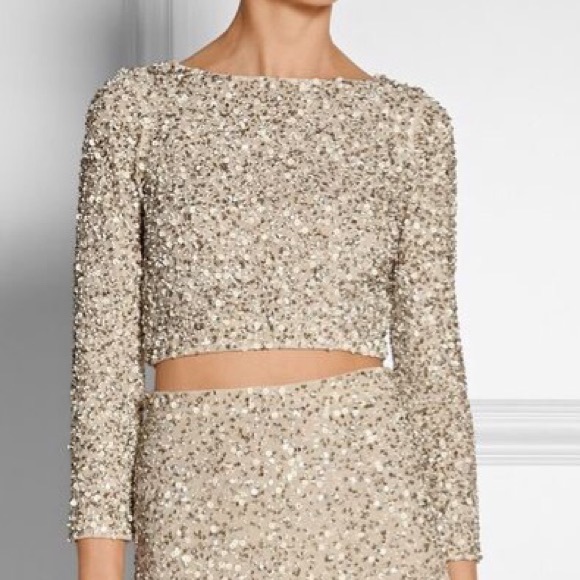 Alice + Olivia Embellished Crop Top and Skirt Set - Picture 3 of 6